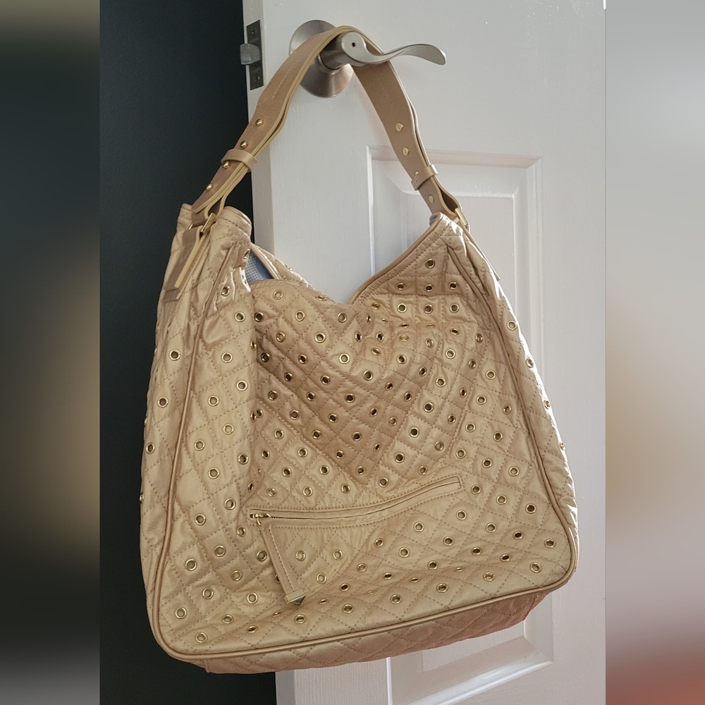 Vera Bradley Fenwick HoBo Purse Glossy Gold Foil